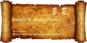 Bebők Rudolfina névjegykártya
